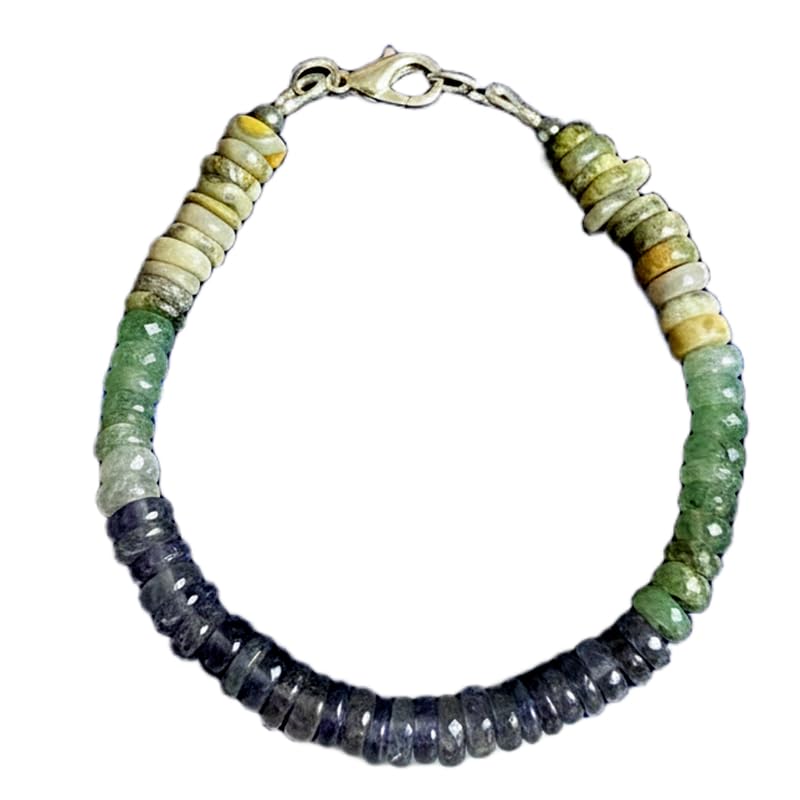LKBEADS 5x3mm Opona Kształt Opony Naturalne Kamienie Szlachetne Link Bransoletka Jednokolorowe Kamienie Kolorowe Kamienie Szlachetne Bransoletka 7 cali Ręcznie Robiona Biżuteria |LK_SLNK_00164