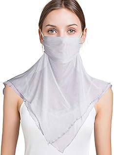 Zylioo Women`s 100% Mulberry Silk Scarves Sun Shade Face Mask Multipurpose Head-wrap Scarf