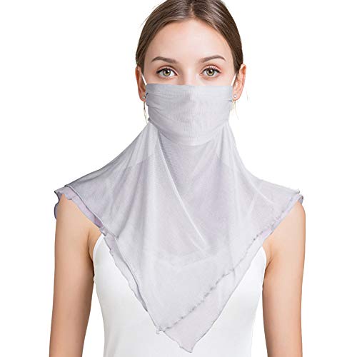 Zylioo Women`s 100% Mulberry Silk Scarves Sun Shade Face Mask Multipurpose Head-wrap Scarf