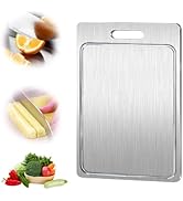 Stainless Steel Double Sided Chopping Board, 2026 New Titanium Cutting Board Multipurpose, Durabl...