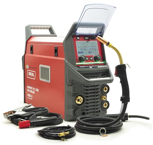 Ideal ExpertMIG 220 PFC MIG MAG - Soldadora de doble pulso y sinergia, inversor 5 en 1 para aluminio y acero inoxidable, pantalla táctil LCD, WIG Lift, MMA, Bestschweissen.de