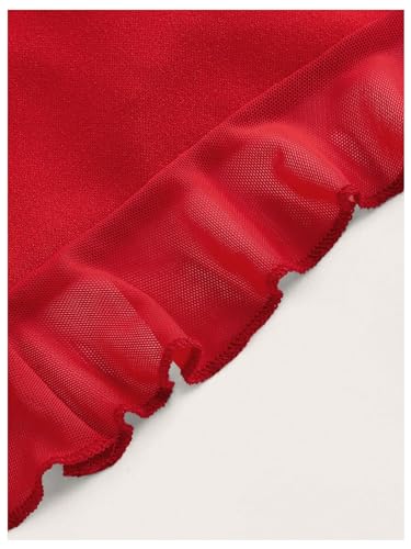 SOLY HUX Women's Halter Ruffle Cami Mini Dresses Bodycon Backless Club Party Dress3