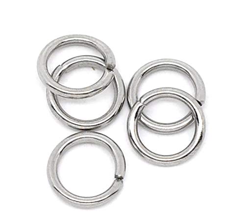 HDSupplies 500 Pieces - 304 Stainless Steel Jump Rings - 7mm - 18 Gauge (1mm Thickness)