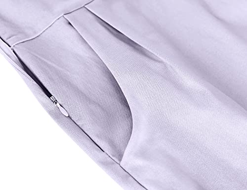 Muxxn Women's Tie Neck Dresses Classic Tunic Bandage Bodycon Wear To Work Party Dress (Lavender Purple L) #TOP6