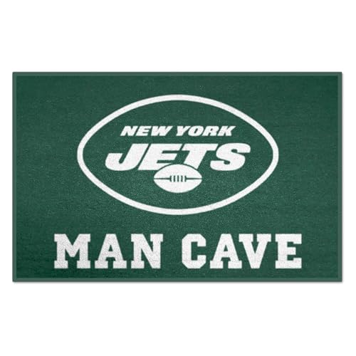 FANMATS 14345 NFL New York Jets Nylon Universal Man Cave Starter Rug , 19"x30"