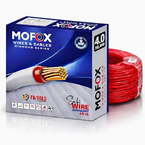 Image of MOFOX Diamond Series FR /FRLS Electrical Wire, Multi-Strand Copper Conductor 90 Meter (RED, 4.00 SQ MM)