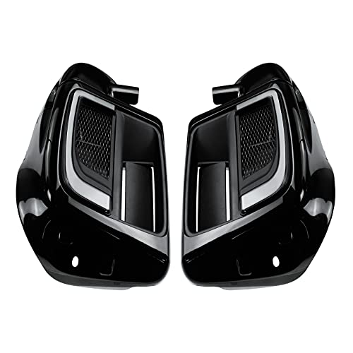HCmotorku Lower Vented Leg Fairings Glove Box with LED Turn Signals Light Fit for Harley Touring CVO Street Glide FLHX Road Glide FLTR Electra Glide FLHT Ultra Limited 2014-2024 Vivid Black by HCmotorku - Image 7