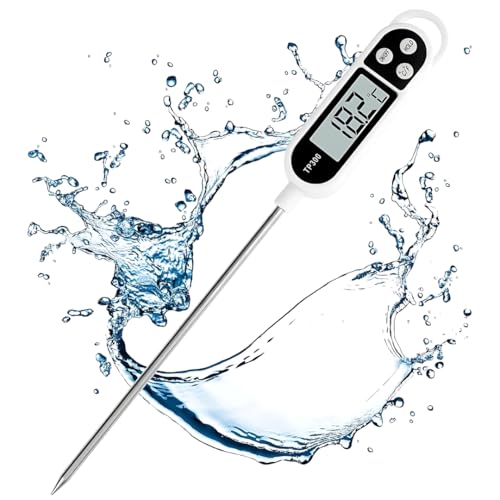 Digital Kitchen Thermometers for kithen cooking, Instant read Long Probe Thermometer, Auto Off ℉/℃ Button Accurate Water Temperature Thermometer for Beverage, Grill, BBQ, Food Cooking