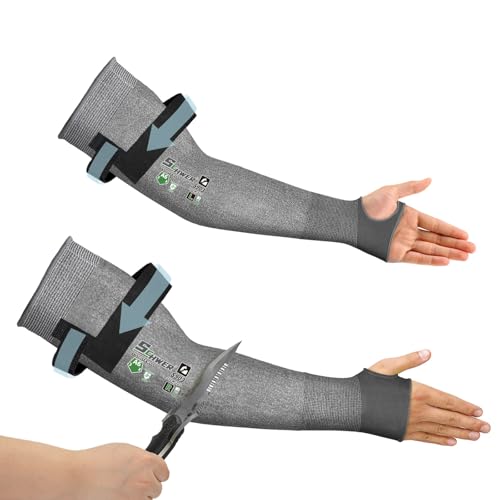Schwer AIR-SKIN ANSI A6 Cut Resistant Arm Sleeves for Men&Women S903, 22in Arm Protectors for High Risk Work, Arm Protectors for Thin Skin, Gardening Sleeves for Farming, Lightweight