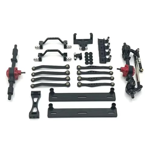 RC�t�����g���A�A�N�X���Z�b�g For WPL C64 C64-1 1/16 RC �J�[�A�b�v�O���[�h�p�[�c ���^���t�����g�����A�A�N�X�� �V���[�V�����N���b�h �v�����b�h�}�E���g �T�C�h�y�_�� �V���b�N�}�E���g�Z�b�g(Black)