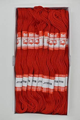SATRANG Online Madura Coats Doli Stranded Cotton Skiens Cross/Long Stitched Cotton Embroidery Threads (Set of 25 Pieces) (Shade no. J 118)-image-36