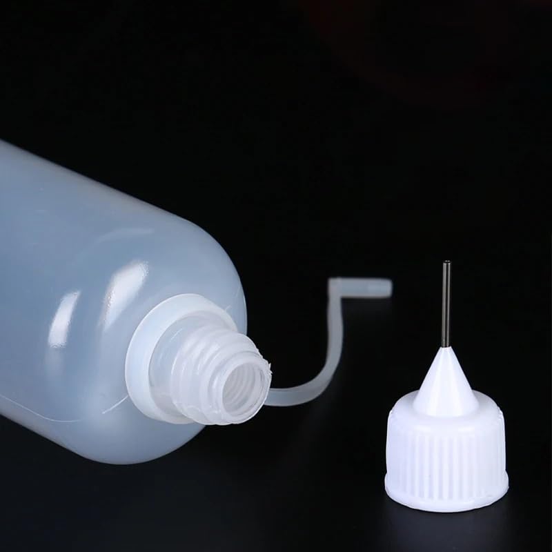 Flacon sauce Bouteille de colle à presser pointe d'aiguille, bouteille distribution en plastique PE, récipient d'huile peinture, 5ml 10ml 30ml 50ml 100ml(100 Pieces,10ml)