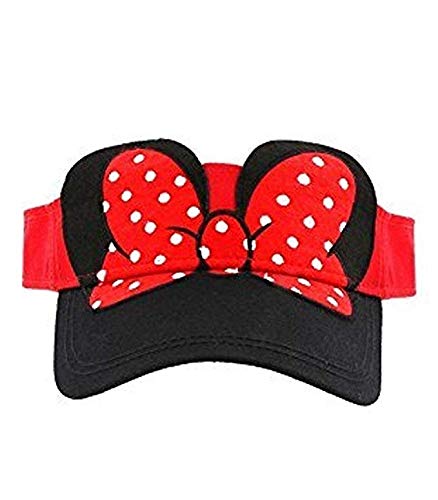 Disney Youth Kids Hat Visor Minnie Bow Red Black (OSFA)3