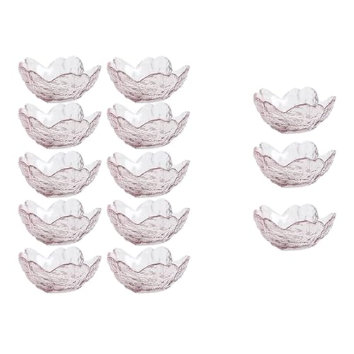 Plats d'assaisonnement au vinaigre et sauce soja en verre rose
