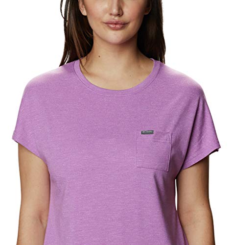 Columbia Women's Cades Cape Tee Shirt, Moisture Wicking, Comfort Stretch, Blossom Pink, Medium #TOP3