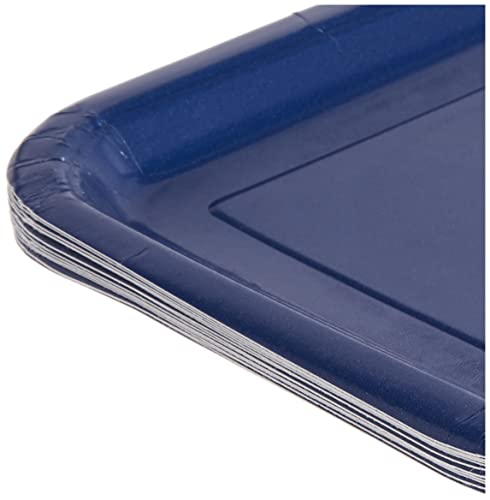 Unique Square Dinner Paper Plates, 9" 14 Pcs, Navy Blue #TOP4