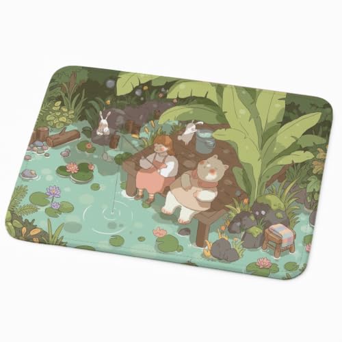 Image of Mouse Pad for Laptop & Desktop | 9x7 Inch Anti-Fray Stitched Edges | Non-Slip Rubber Base | Desk Setup Accessory for Students, Gamers & Professionals (Fishing)