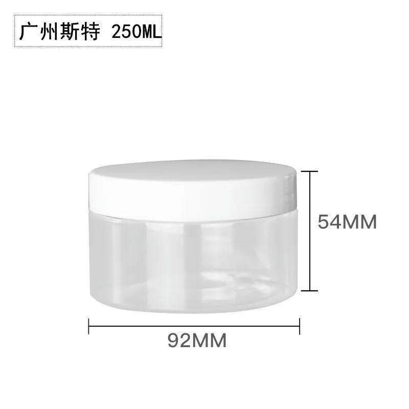 24x barattoli trasparenti 150ml 200ml 250ml 300ml contenitori per imballaggio cosmetico vuoti trasparenti con coperchi-250 ml-con coperchi bianchi-plastica