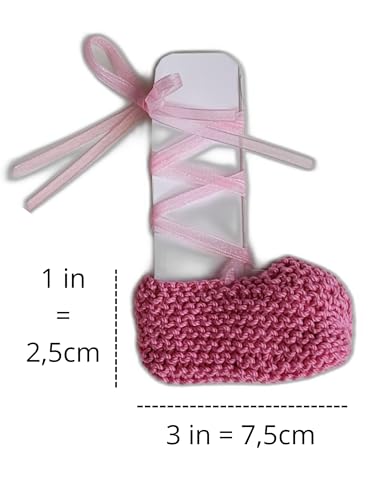 FIRST BALLET SLIPPERS - 0 to 1 month - Newborns- 100% HANDMADE KNITTED - BABY GIRL SHOES3