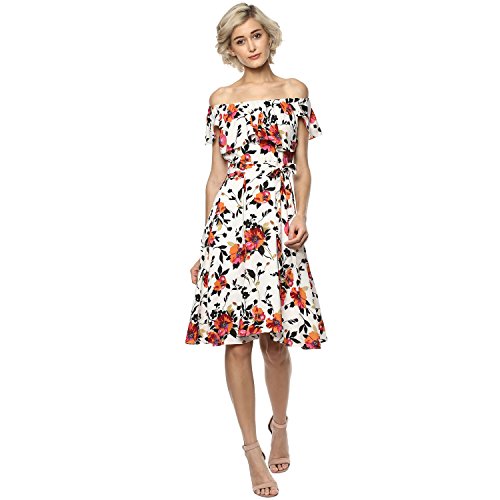 Image of Harpa Off-Shoulder Printed Dresses