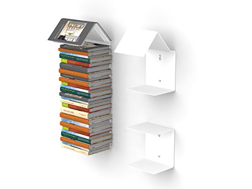 Bookmark Regal 2er-Set mit unsichtbaren Bücherregalen in weiss Bücherregal und Lesezeichen zugleich