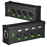GEARit 4 Channel Multi Network 3-Pin XLR/DMX/AES-EBU to Ethercon-Compatible RJ45 Cat5/Cat6 Ethernet Extender for Live Stage, Sound, Lighting, Audio Recording Studio (1 Pair: 4 Male + 4 Female)