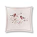 Dolcal Federa per cuscino 45 cm x 45 cm, colore rosso pettirosso personalizzabile, federa per cuscino ricamato in lino, federa per cuscino per letto, divano e sedia da giardino all'aperto, 1 pezzo