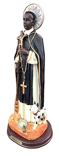 Estatua Metálica de San Martín de Porres, 12" de Alto miniatura 2
