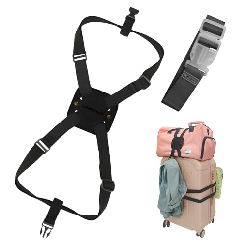 Image of Luggage Straps for Suitcases,Luggage Straps Bag Bungees,Adjustable TSA-Approved - High Elastic Suitcase Belt for Securing Carry-On(1 Pack Black)