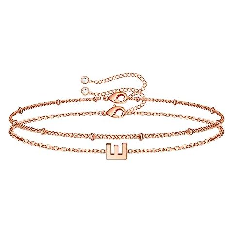 Dainty Rose Gold Initial Bracelets by M MOOHAM Cover