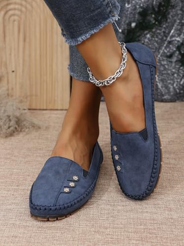 Solid Color Flat Shoes Lightweight Anti-Slip Breathable Orthopedic Casual Plain Toe for Women4