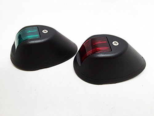 Marine Boat Pair Of Green Red Navigation Side Light Black Nylon Housing 12V 10W #TOP2