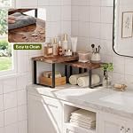 Cabinet Organizer Shelf, Counter Shelves Set of 2, Expandable Spice Rack,Kitchen Storage Riser,Stackable, for Kitchen, Countertop, Office Desk, Living Room, Rustic Brown - Image 6