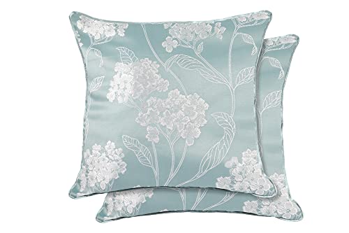 Emma Barclay Blossom - Jacquard Cushion Cover in Duck Egg - 17x17 (43x43cm) (BLOMCCDUC)