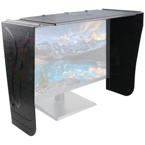 Laptop Sun Shade, 17-24 Inch Frame LCD LED Video Monitor Hood Sunshade Sunhood, Computer Monitor Hood, Adjustable Width 41-69 Cm, Used for Privacy Protection and Anti-Glare, Relieve Visual Fatigue