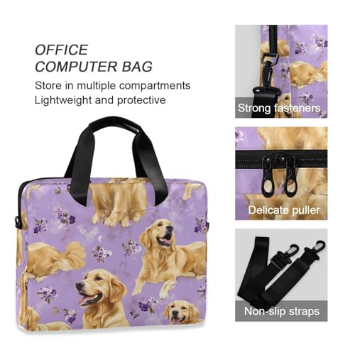 Maletín para laptop portátil 15.6" con correa morado miniatura 6