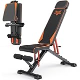naspaluro Adjustable Weight Bench for Full Body Workout - 880 Lb Stable Workout Bench, 3 Sec Fast Folding Strength Training Sit up Bench