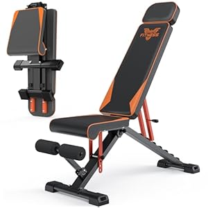 naspaluro Weight Bench Adjustable, Full Body Exercise Folding Fitness Workout Bench with 7 Positions, Exercise Bench for Weight Lifting & Sit Up Abdominal Supine Board Flat Home Gym