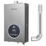 VEVOR Propane Tankless Water Heater, 4.3Gal Indoor 100000 BTU Instant Hot Water Heater, Smart Temperature Control & Clear LED Display & Multiple Security Protections for Whole House, Silver Gray