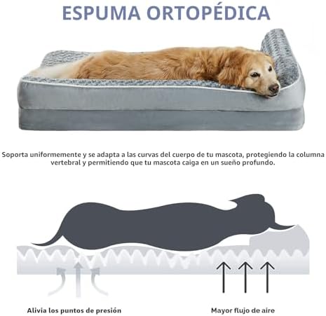 BFPETHOME Orthopedic Dog Bed for Large Dogs-Big — top-down angle highlighting key features