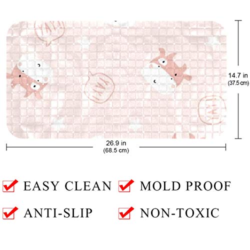 Tapis de bain lavable en machine rose et écologique