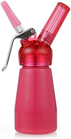 Professional N2O Aluminum Whipped Cream Dispenser with Nozzles and Cleaning Brush (250ml, Pink)