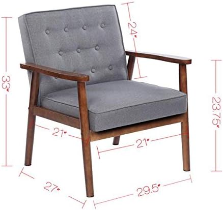 75x69x84CM Meeting Waiting Room Confere400 lbs League Executive Guest Chair Guest Reception Chairs Wooden Lounge Chair Mid-Century Chair Retro Accent Single Sofa Chair Seat Office Executive Side Chair
