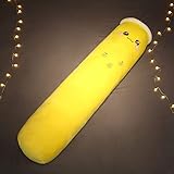 MCSOL Té de Burbujas Peluche Almohada Larga Juguetes Boba Fruta Taza de té Almohada Cojín cilíndrico Decoración del hogar Juguetes para niños Regalo de cumpleaños-100cm, Amarillo