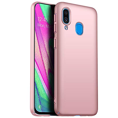 Bllosem Funda Samsung Galaxy A40, [Ultra Slim] [PC Duro] [Piel Sedosa] [Protección Completa] Carcasa para Samsung Galaxy A40 Oro Rosa