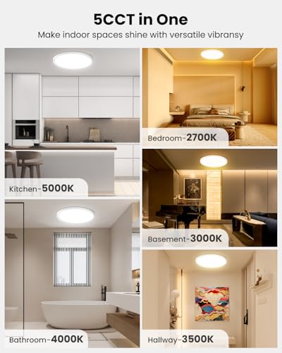 Lámparas LED de techo superdelgadas de 22,8 cm redondas 18W 2000 lm regulables pack de 4 4