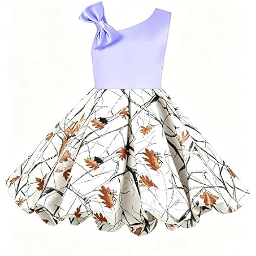 DINGZANCAMO Puffy Bubble Camo Skirt Flower Girl Dress for Mini Bridesmaid Formal Prom Ball Gown