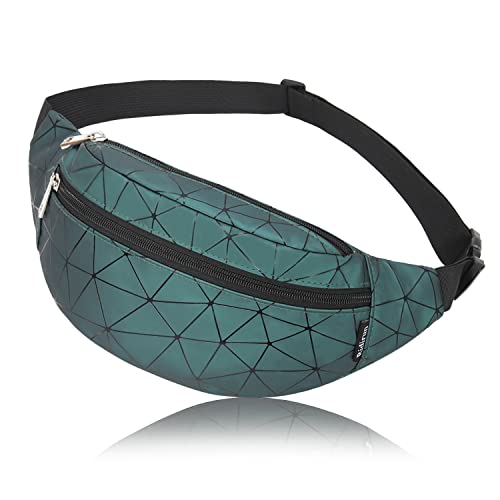 Gürteltasche Damen Bauchtasche Mode Hüfttasche Wasserdicht PU Leder Mädchen Umhängetaschen Handytasche Tasche Outdoor Sport Running Hüfttasche Urlaub Geld Pouch Pack Dunkelgrün