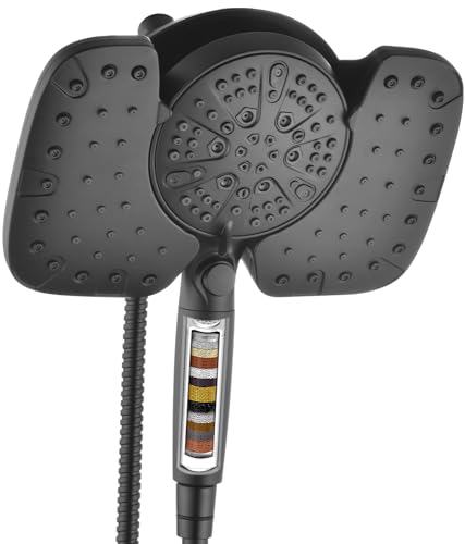 INAVAMZ Black Shower Heads with Handheld Spray Combo 2.5GPM: 10” Rainfall Shower Head & Detachable...