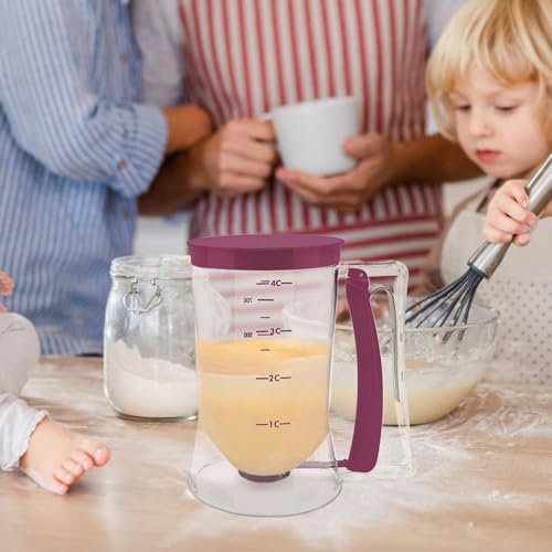 Pancake Batter Dispenser, 900ML Manual Cupcakes Separator with Measuring Label,Kitchen Baking Cake Batter Separator,Precision Batters Dispenser for Waffles, Pancakes,Muffins for Home Kitchen - Image 6